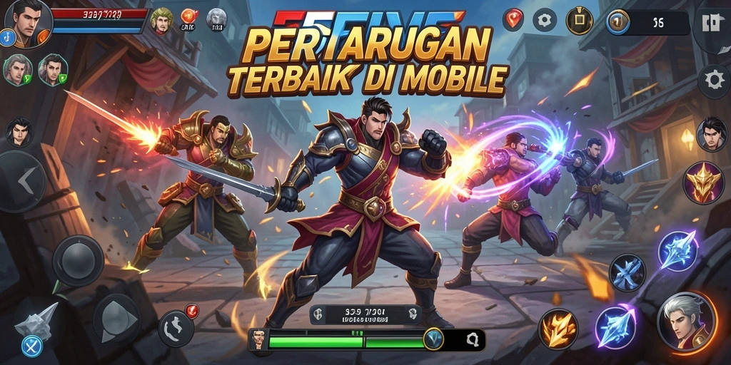 Screenshot menampilkan aksi pertarungan mendebarkan di 55FIVE.