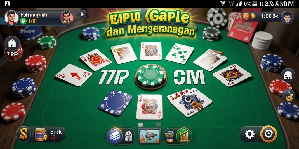 Screenshot 77RP menampilkan gameplay seru permainan Gaple.