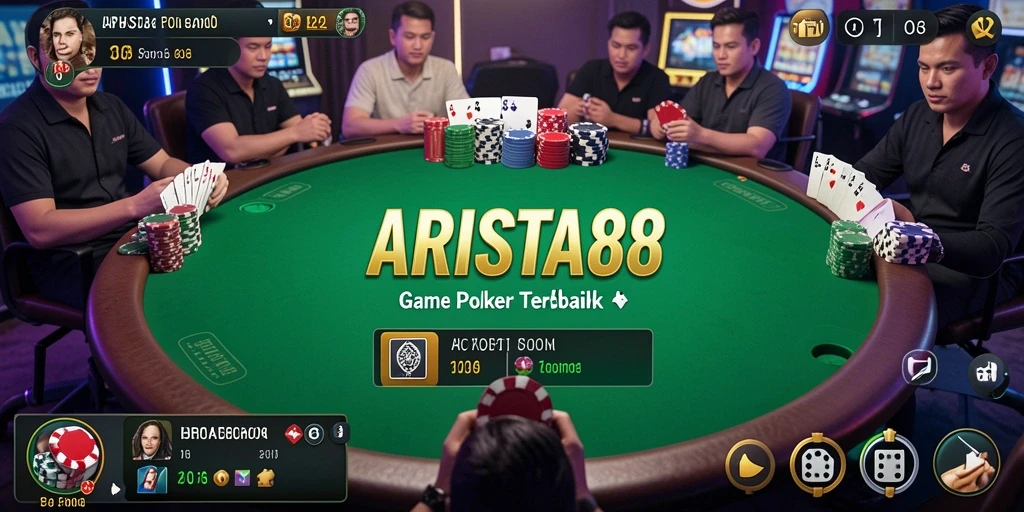 Tampilan gameplay Poker ARISTA88 yang seru dan menegangkan.