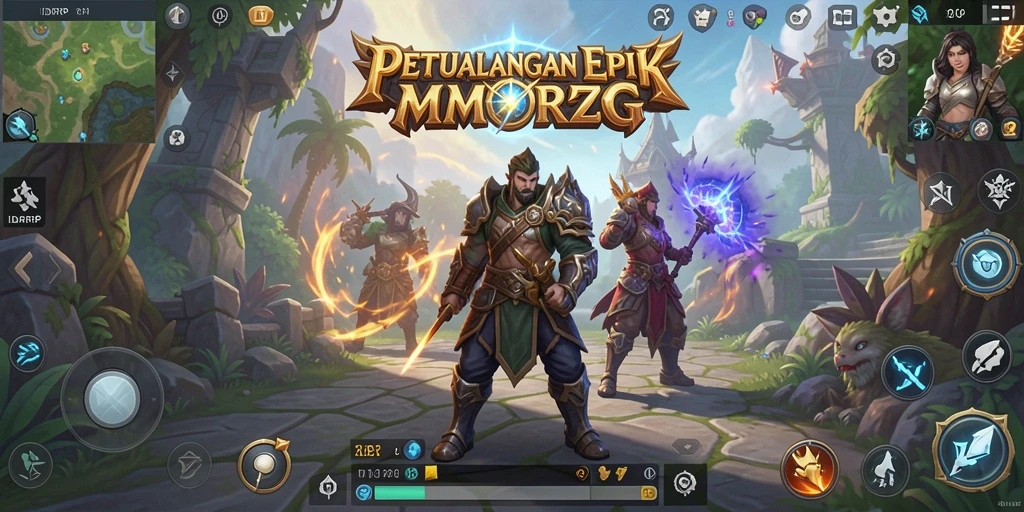 Screenshot dari gameplay <strong>IDRRP</strong> yang menunjukkan aksi pertempuran seru dalam dunia MMORPG.