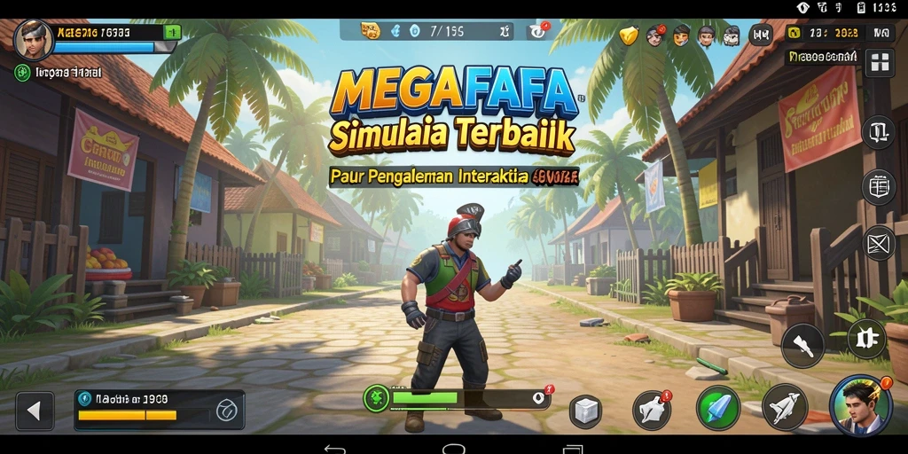 Tampilan gameplay interaktif dan dunia simulasi yang kaya di MEGAFAFA.