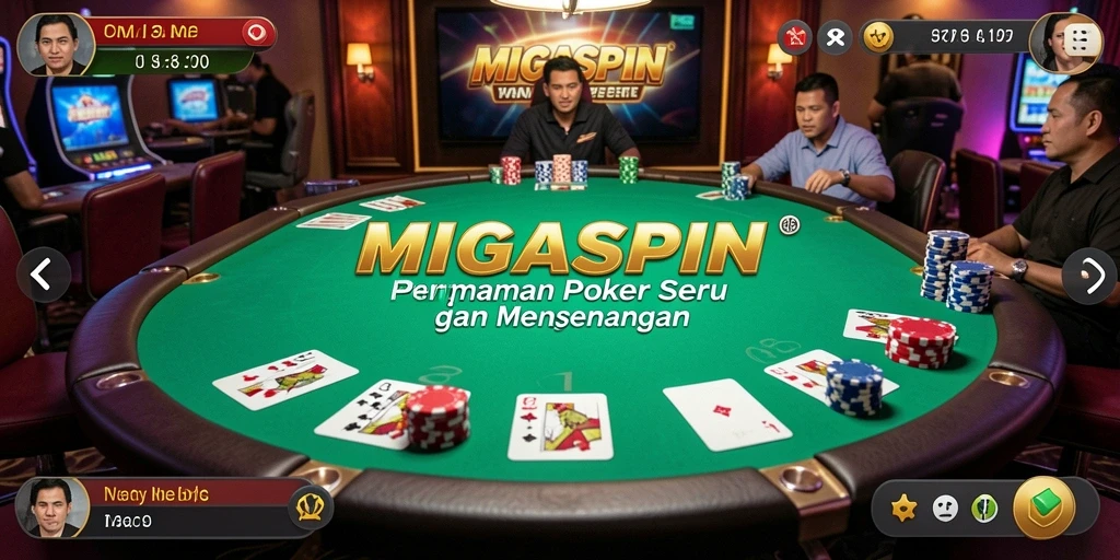 Tampilan gameplay Poker yang mendebarkan di MIGASPIN.