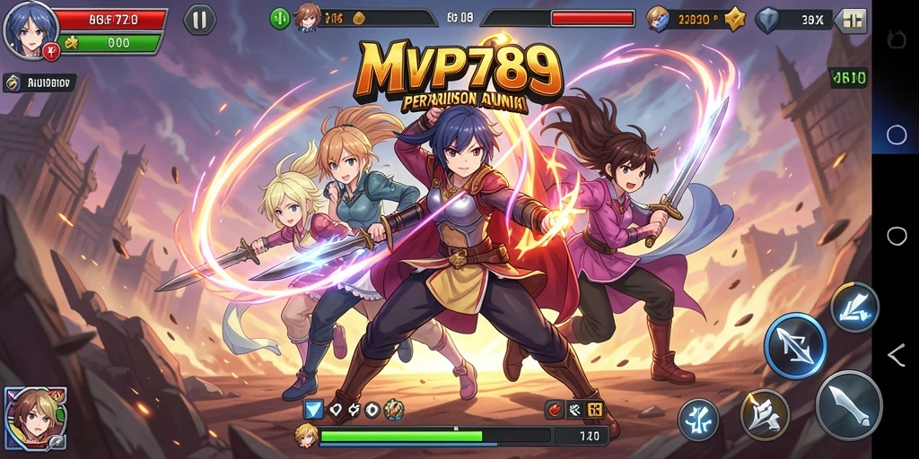 Tampilan seru gameplay pertarungan karakter Anime di MVP789.