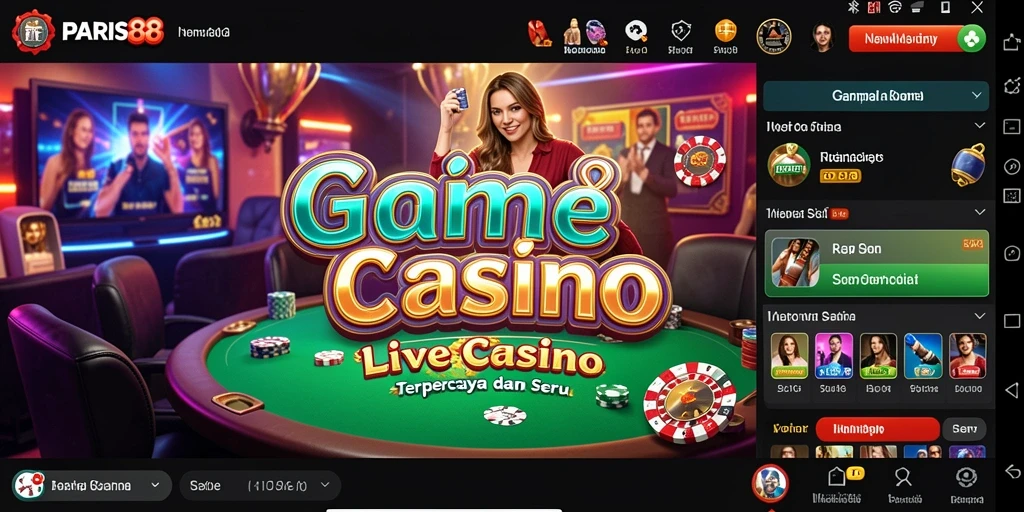 Screenshot gameplay PARIS88 Live Casino yang seru dan interaktif.