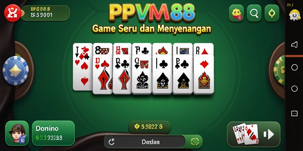 Tampilan gameplay seru dalam PPV88 yang menampilkan permainan Domino.