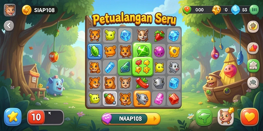Tampilan gameplay SIAP108 yang menarik dalam genre Match-3.