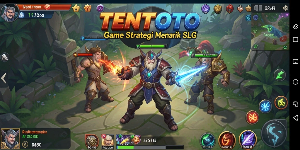 Screenshot TENTOTO menampilkan pertarungan seru dengan strategi SLG.
