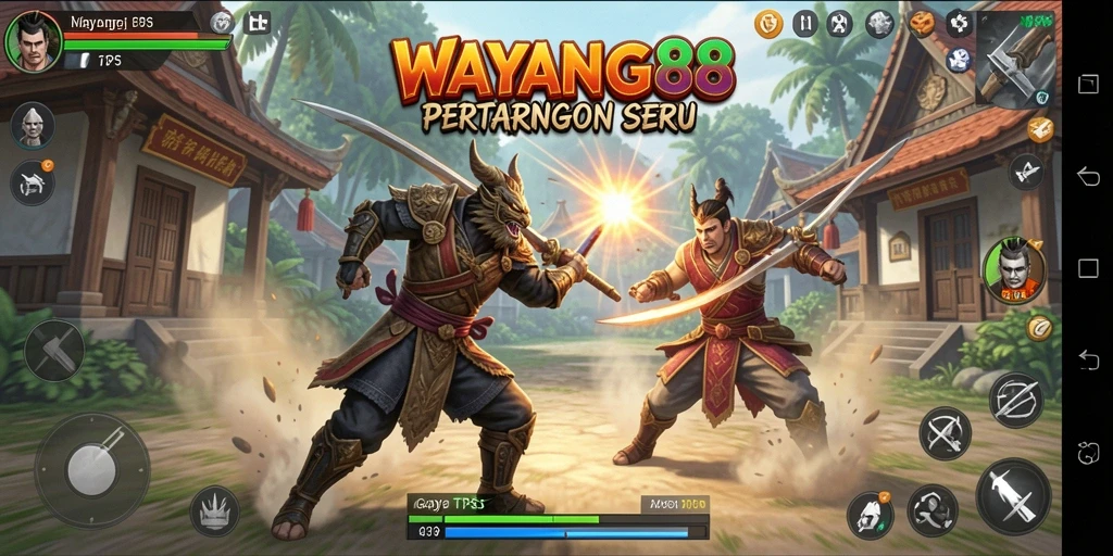 Gameplay seru di WAYANG88 dengan karakter wayang yang beraksi.